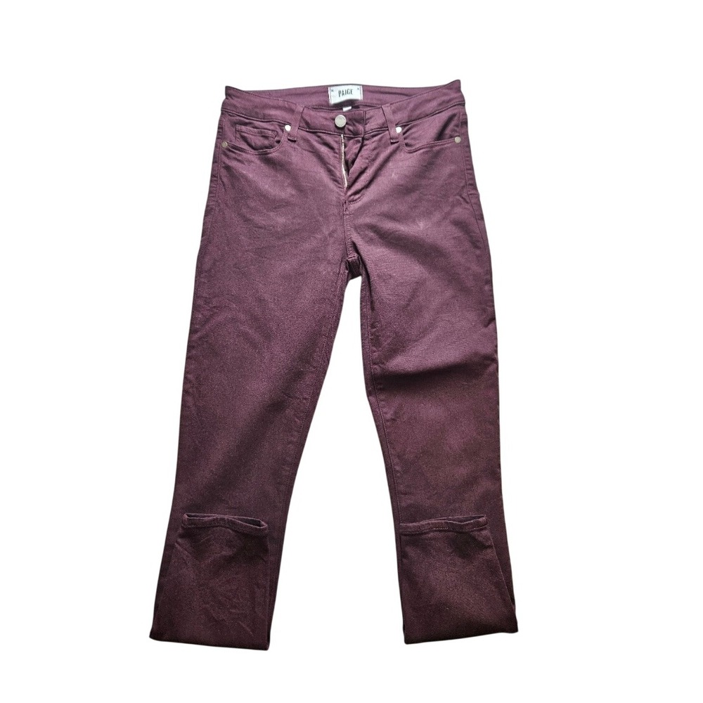 Paige Verdugo Ankle Jeans Burgundy Plum Wine Skinny Mid‎ Rise Size 29